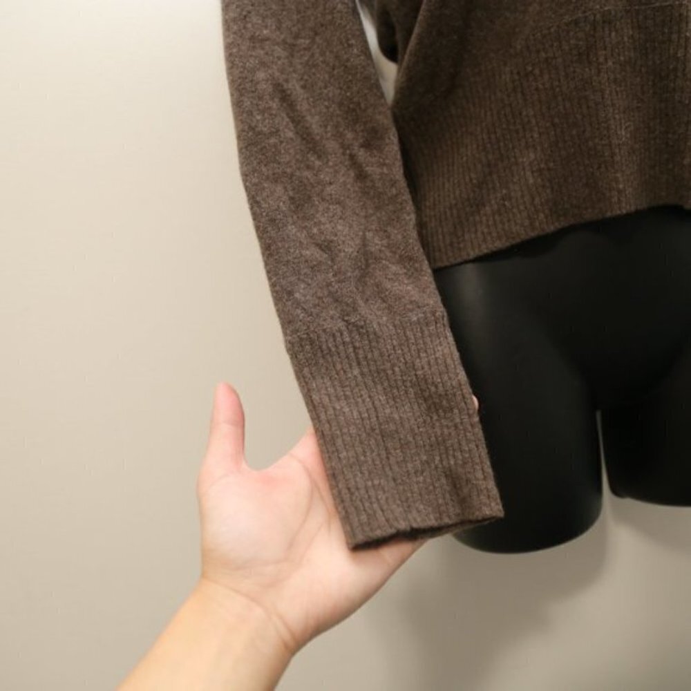 J.Crew Vintage Wool Blend Ribbed Hem Cross Front Pullover Sweater - Picture 5 of 6